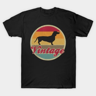 Dachshund Retro Vintage Sunset T-Shirt